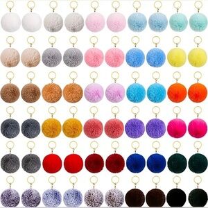 1pc Random Colorful Large Pom Poms Keychain/Bag Charm